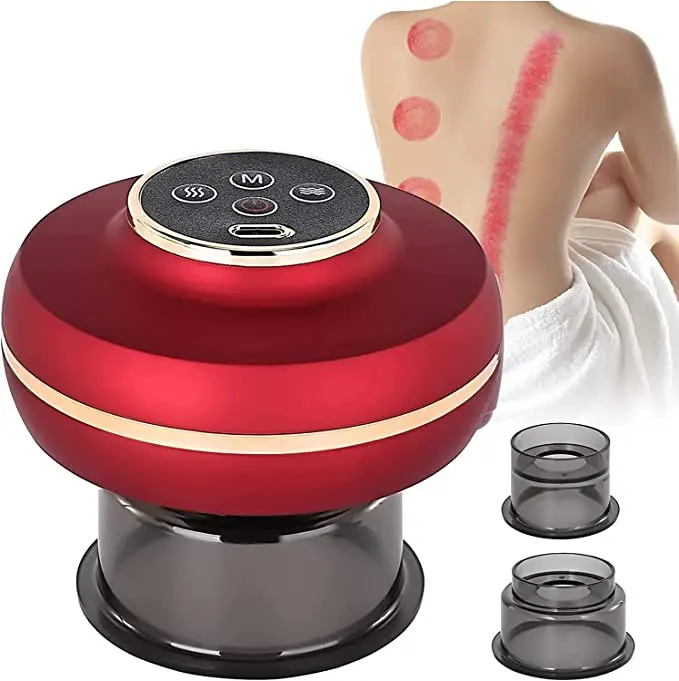 

Electric Cupping Set Heat Vibrate Cupping Therapy 3 in 1 Cellulite Rechargeable Smart Vacuum Cupping Therapy Massager Machine