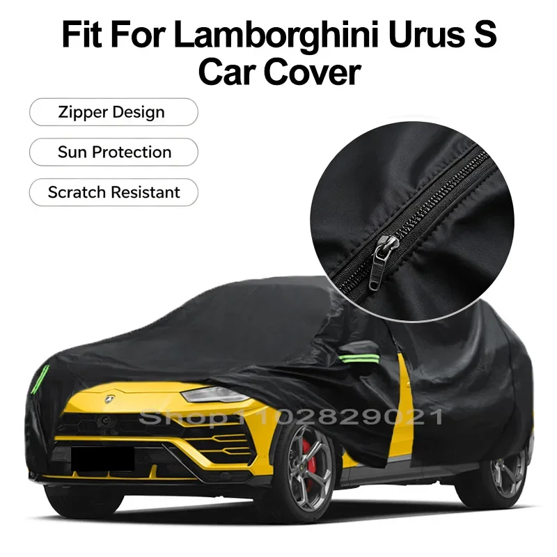 Zipper Door Waterproof Car Cover For Lamborghini Urus S Windproof Dustproof UV Protection All Weather Auto Protector