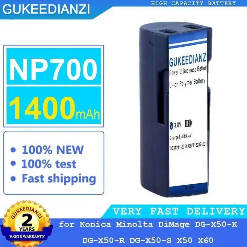 

High-Capacity NP700 For Konica Minolta Dimage DG-X50-K DG-X50-R DG-X50-S X50 X60 Camera Battery 1400Mah