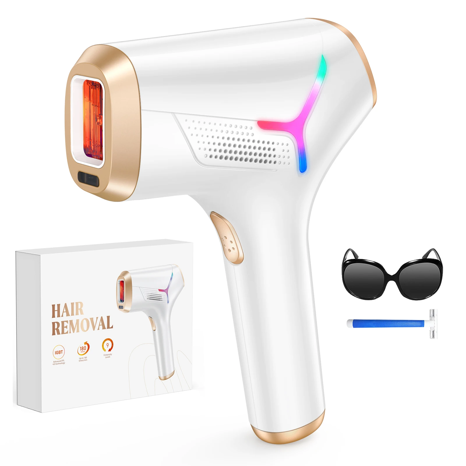 990000 Flashes Laser Hair Removal for Women and Men IPL Hair Removal Body Bikini and Facial Areas Painless Permanent HairRemoval