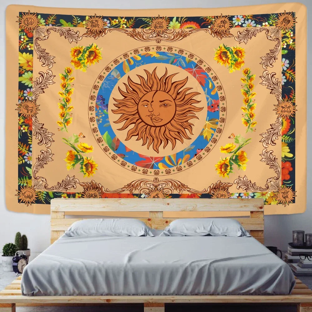 

Pretty Tarot Psychedelic Scene Home Decor Tapestry Hippie Mandala Wall Hanging Zodiac Divination Boho Yoga Mat Room
