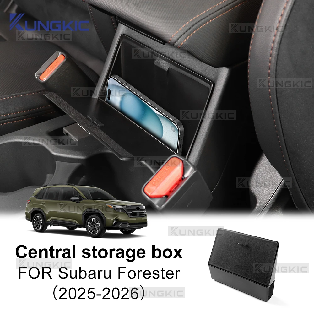 

For Subaru Forester 2025 2026 LHD RHD Car Armrest Storage Organizer Center Console Magnet Cover Armrest Tray Interior Box