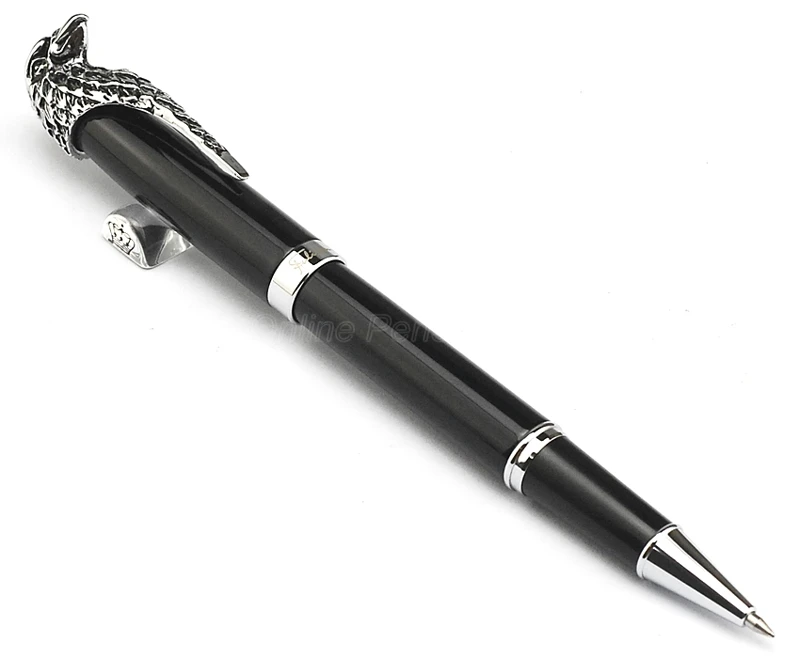 

Fuliwen 2053 Roller Ball Pen Owl Eagle Head Clip Black Barrel & Silver Clip Ink Pen Fit Male & Female Gift Pen FR003