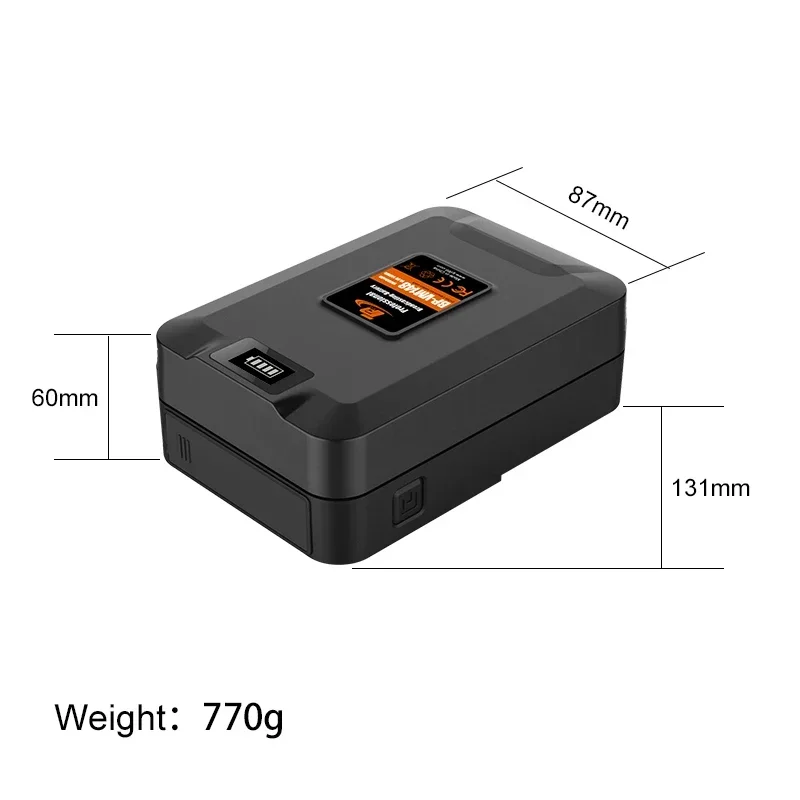 بطارية قفل تثبيت عالية السعة 10000 مللي أمبير في الساعة BP-VM148C 148Wh لأضواء كاميرا بث الفيديو