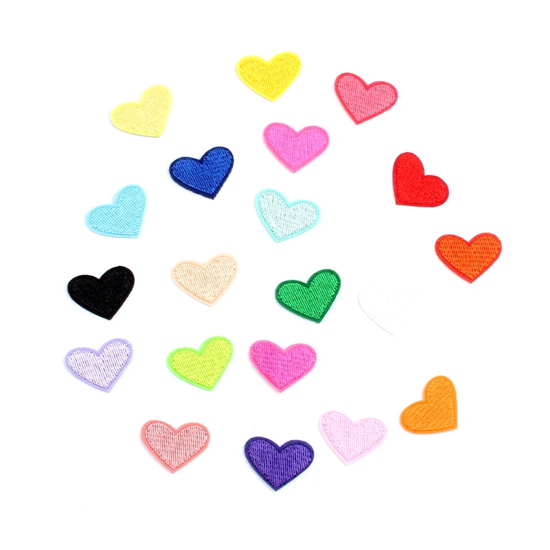 20pcs Iron On mini Heart Patch Cartoon Cute Stickers for baby clothes Shoes hats bags Sewing fabric appliques DIY Patches Badge