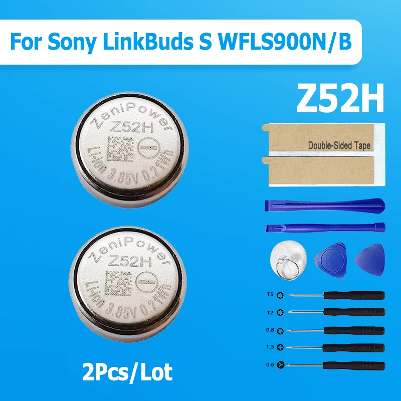 

2 шт., 3,85 В Z52H, новая сменная батарея для Sony LinkBuds S WFLS900N/B, настоящие беспроводные наушники-вкладыши + бесплатные инструменты