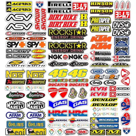 Personalisierte Sponsor Logo Dirt Bike Motorrad Roller Auto Aufkleber Modifikation Racing Helm Dekor Aufkleber