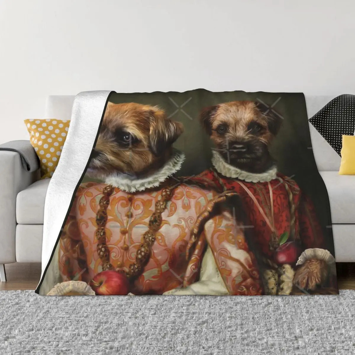 

Border Terrier Dog Portrait - Holly And Quilt Bedroom Throw Blanket Home And Decoration Throw Blanket