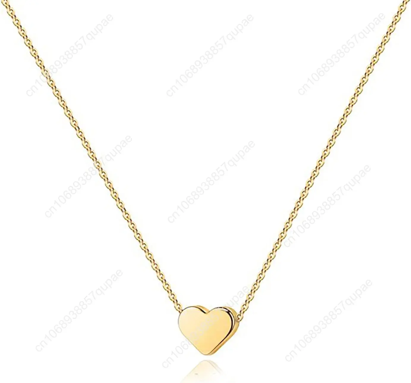 

14K Gold Plated Cubic Zirconia Heart Necklace Fashion Cute Dainty Love Pendant Necklaces Womens Classic Temperament Necklace