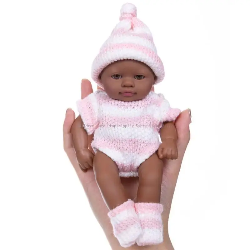 دمية طفل أسود واقعية مقاس 18 سم لتهدئة الطفل هدية للآباء الجدد