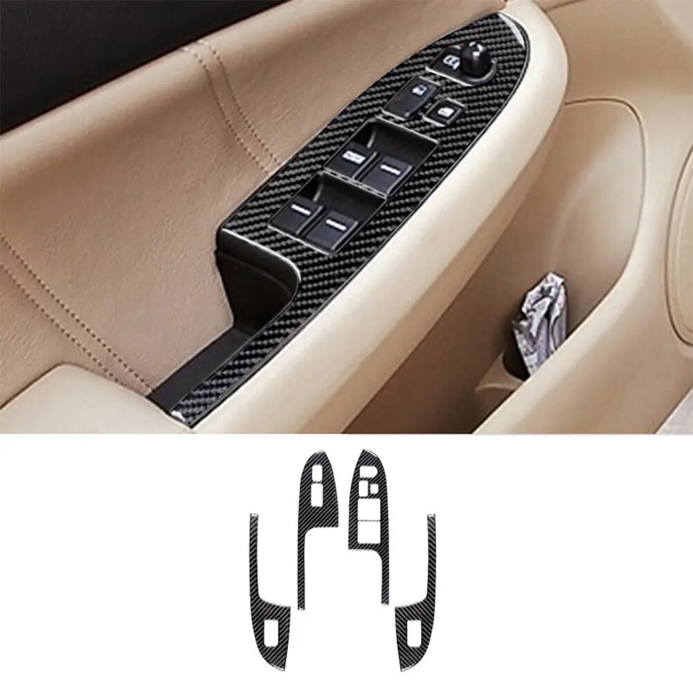 

4Pcs Real Carbon Fiber Door Control Cover Trim For Honda Accord Sedan 2003-2007