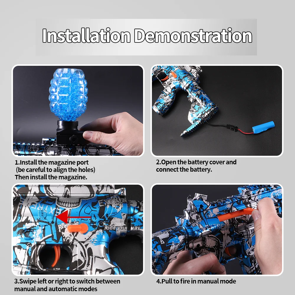 مجموعة كرات جل M416 - لعبة قتالية خارجية قابلة لإعادة الشحن للمراهقين 14+، هدية مثالية للأولاد والبنات (خرز جل غير متضمن