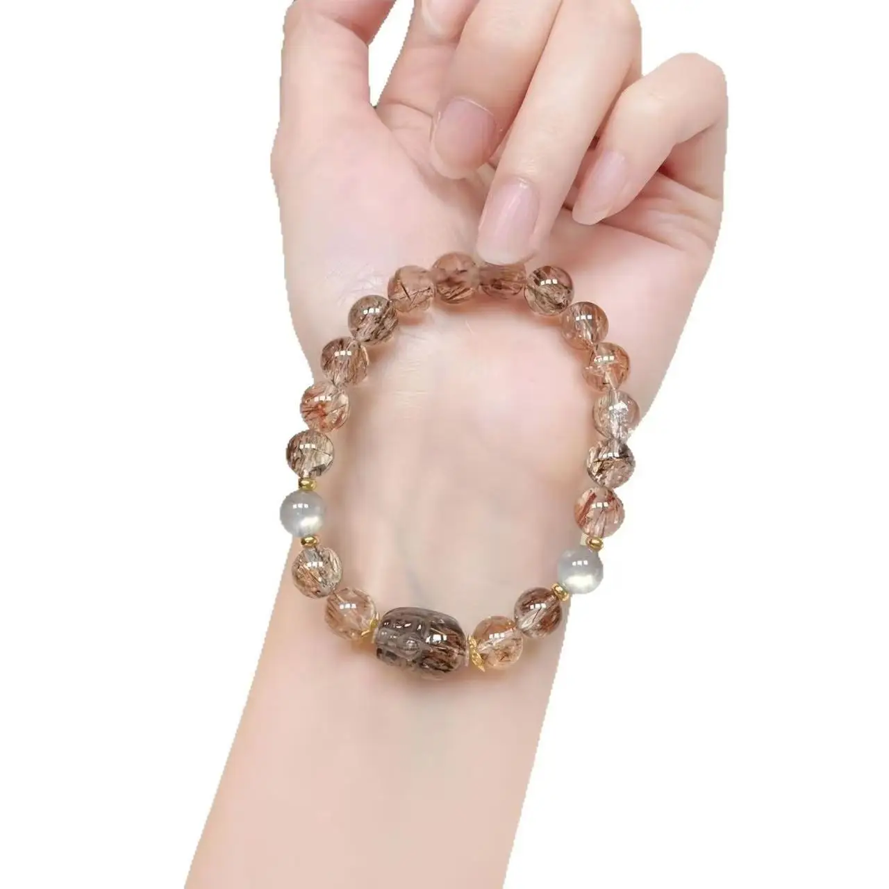 

Natural Gold Super Crystal Bracelet Women's Fashion Tea Crystal Bracelet.