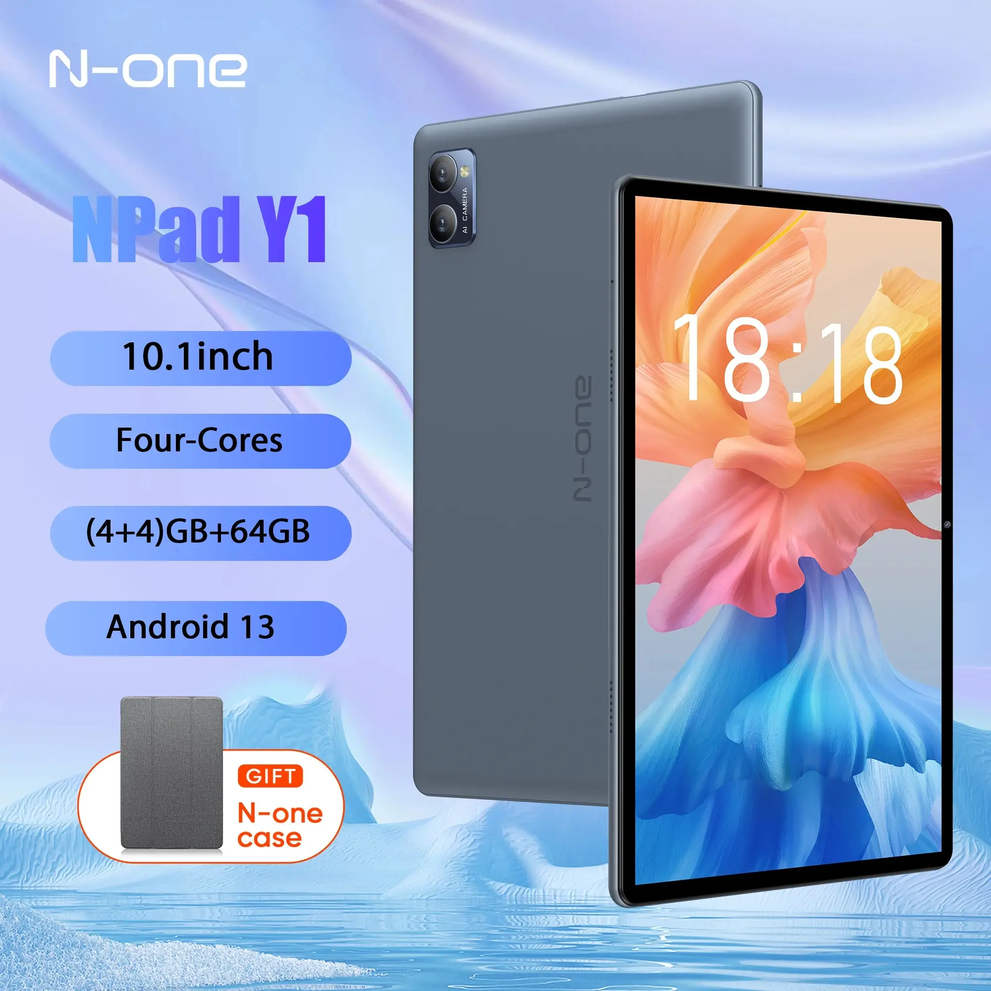 N-ONE NPad Y1 Android13 8(4 + 4)GB 64GB 10.1 ''1280*800 IPS Màn Hình 4-Cores unisoc RK3562 Wifi Máy Tính Bảng