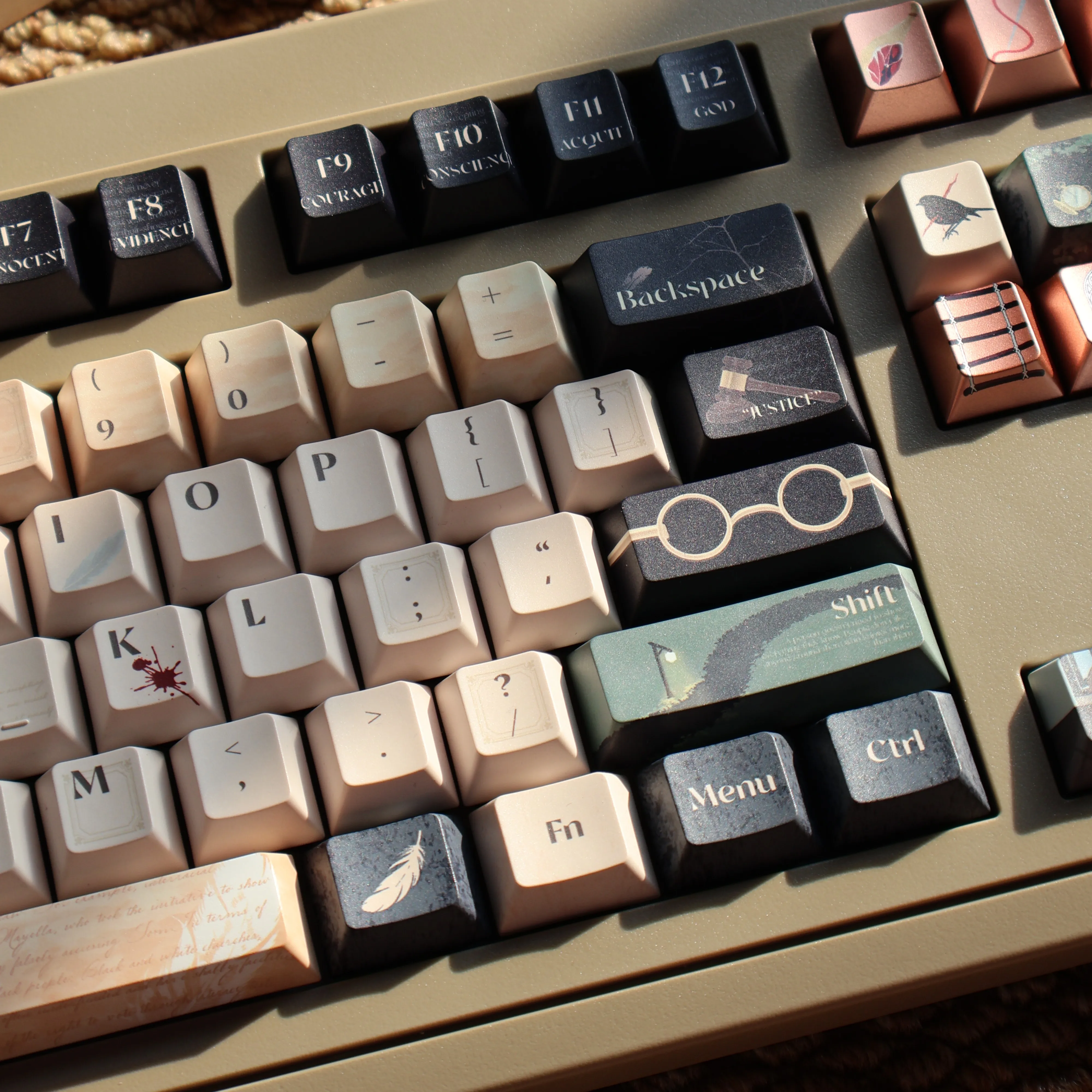 144-Key PBT Keycaps Sublimation Cherry Profile Keycap for 61/68/75/87/98/104-Key MX Switch ISO Alice Layout Mechanical Keyboards
