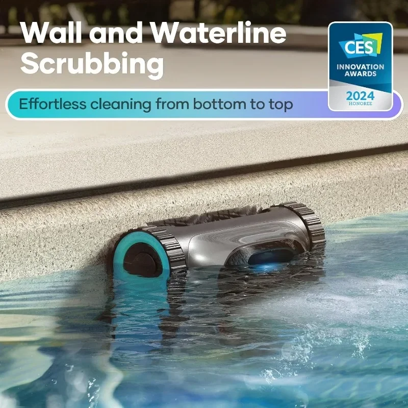 Cordless Robotic Pool Cleaner, Pool Vacuum for Inground Pools, Walls and Waterline Cleaning