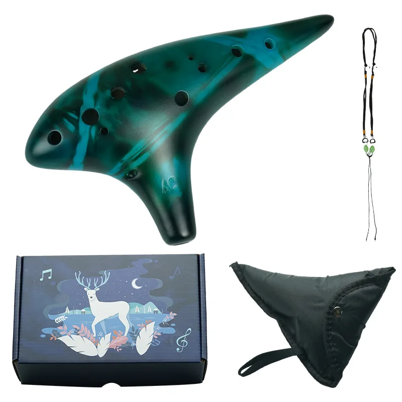 12 Hole Ceramic Ocarina Alto C Key for Beginners Accurate Intonation Musical instrument Ocarina