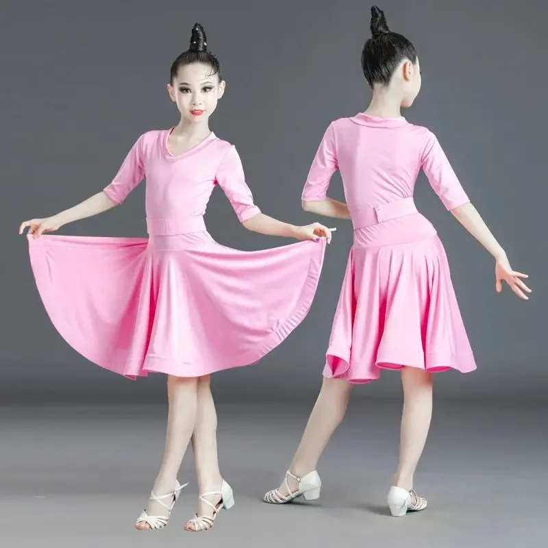 ชุดเต้นลาตินสำหรับเด็ก ชุดฝึกซ้อมสำหรับเด็กผู้หญิง ชุดเต้นบอลรูม รุมบ้า ชะชะช่า ชุดเต้นลาตินสำหรับการแข่งขัน