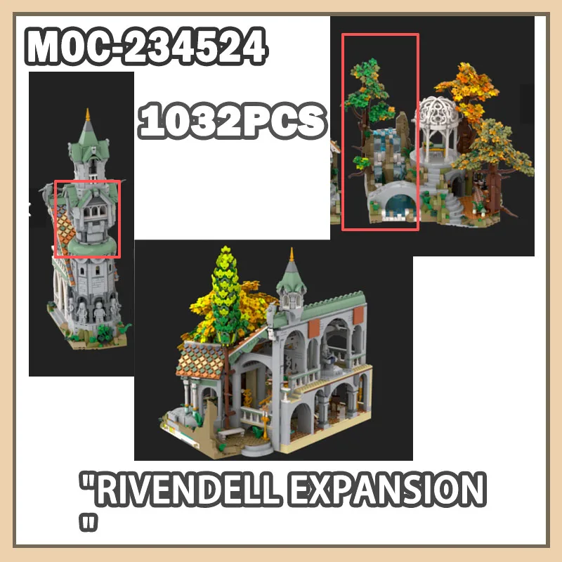 

Новые строительные блоки MOC-234524, строительные модели, расширительные модели Rivendell, модель, креативный подарок, головоломка, строительные блоки для детей