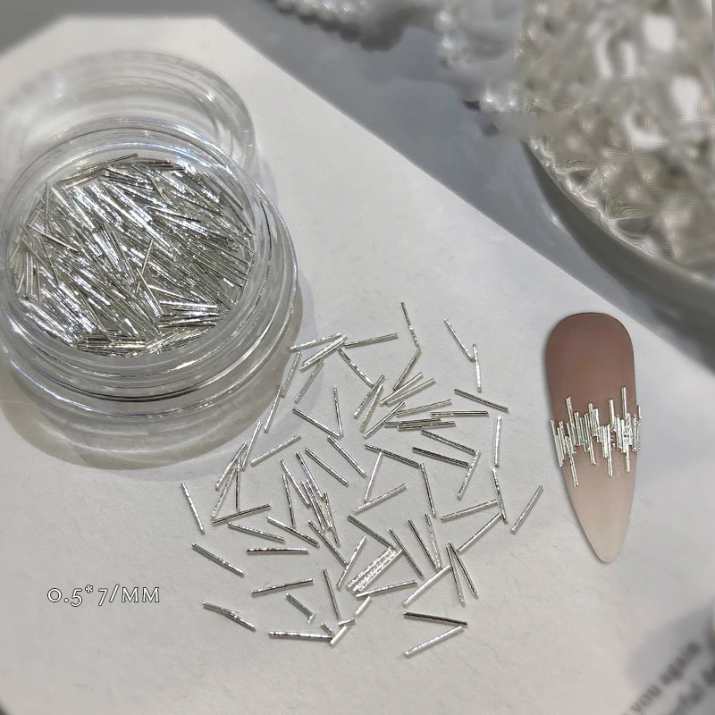 1 Box Metal Reflective Strip Nail Decoration Shine Stereoscopic Nail Accessories Nail Painting Nail Salon Nail Artists