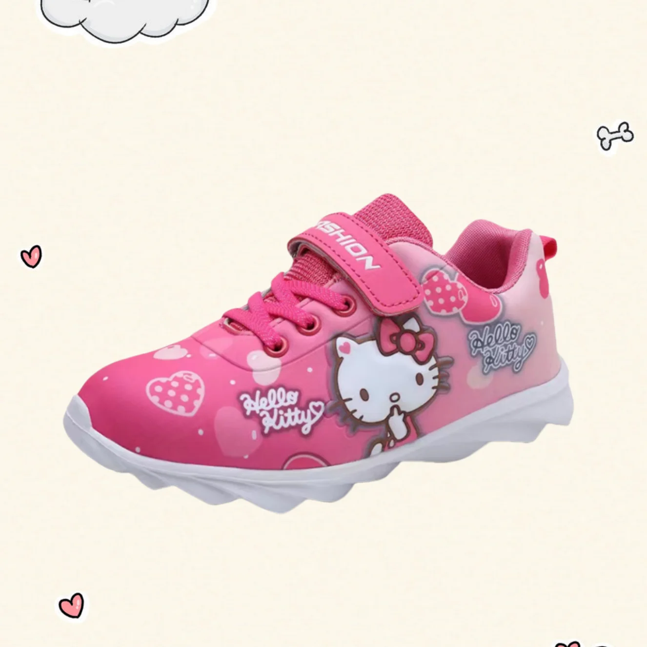 Kids Hello Kitty Shoes Sanrio Casual Sneakers Girls Tennis Shoes Anime Children Basket Shoes Kitty Cat Sport Shoes Size 25-32