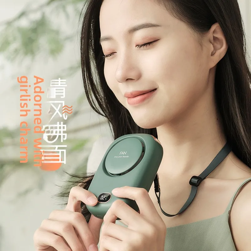 Portable Hanging Neck Fan Mini Fans with Adjustable Lanyard Bladeless USB Rechargeable Sports Cooling Fan for Kids Travel - Detail 1