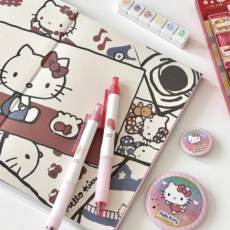 Kawaii Sanrio Cute Hello Kitty A5 Thick Hard Cover Notebook Hello Kitty Notepad Cute Daily Planner Notebook School Supplies