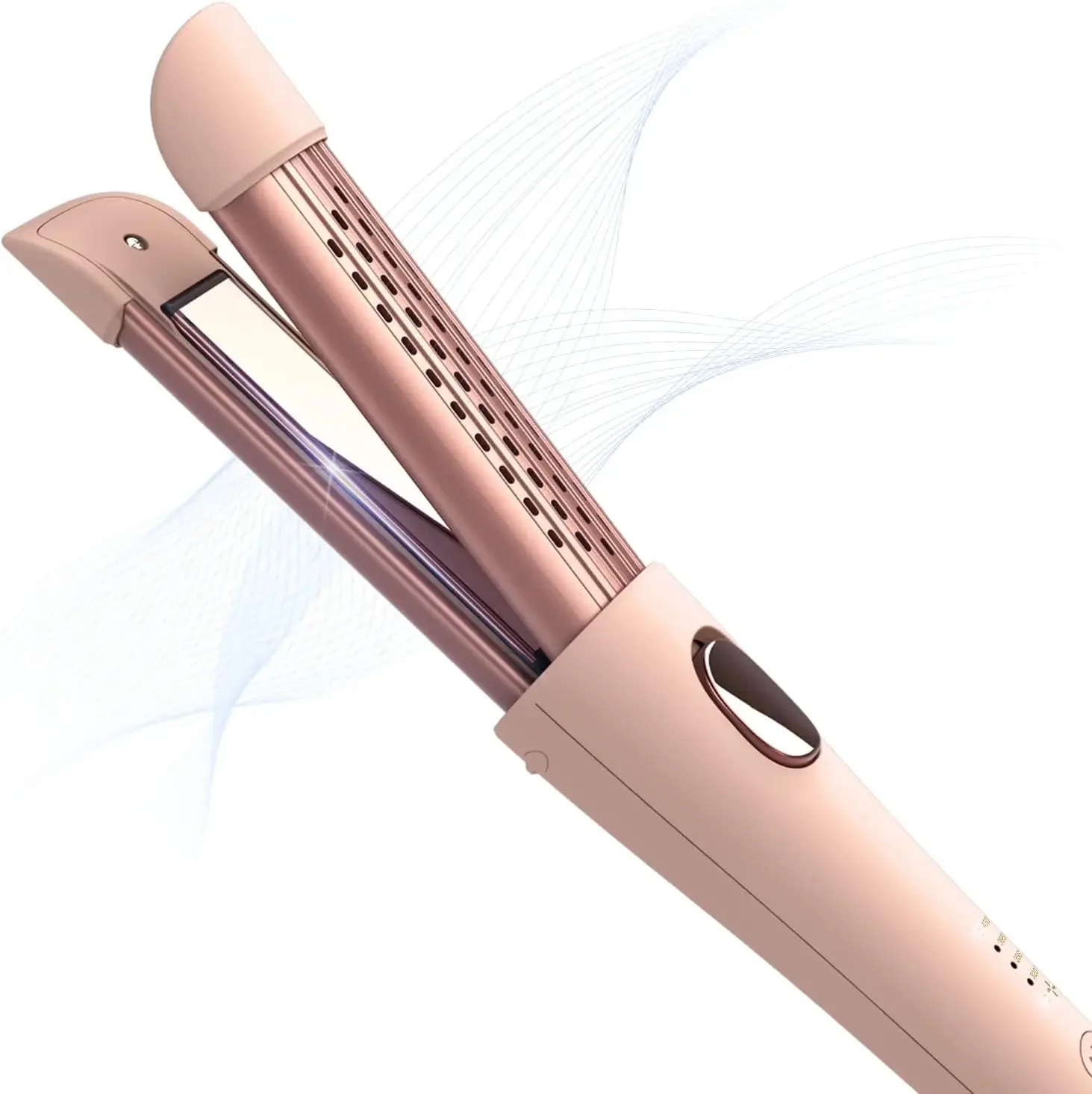 

Cool Air Curler Curling Wand 2 in 1 Hair Flat Iron 1\u201D Styler for Loose Curls and Straight Styles, Max 430F, Auto Off, Dual