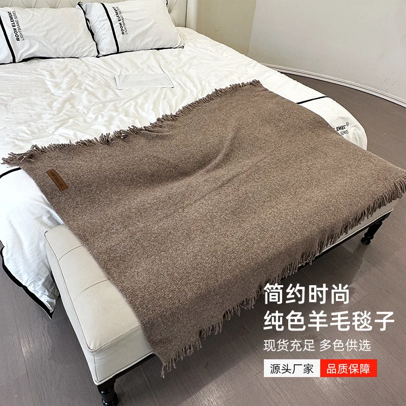 

Knitted Blanket With Tassels Office Air Conditioning Nap Blanket Wool Cover Blanket Sofa Leisure Blanket