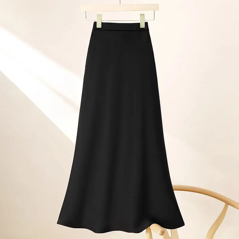 

Женская одежда, новинка весны 2024, тонкие офисные женские эластичные юбки с высокой талией, модные однотонные элегантные юбки-русалки на бедрах