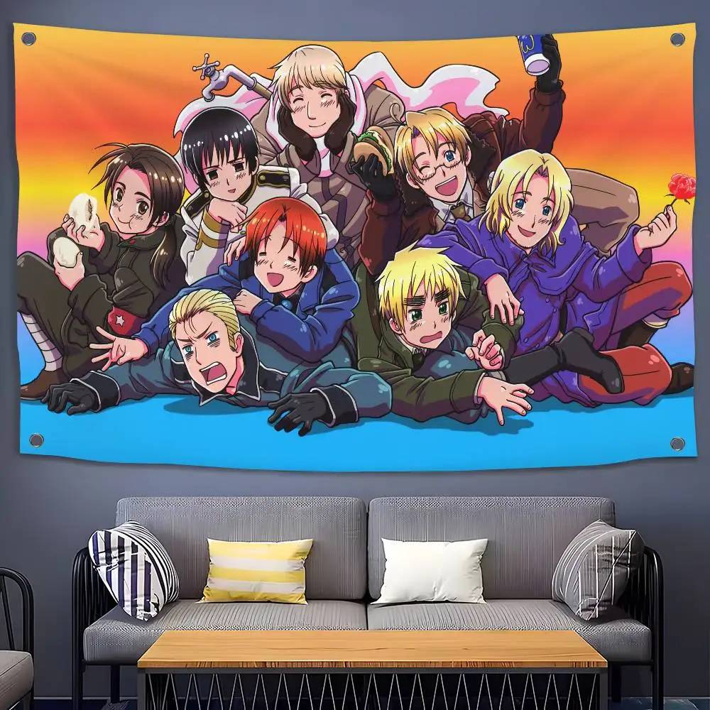H-Hetalia W-World Stars العلم غرفة نوم المنزل وفي الهواء الطلق الجدار الشنق الحفل مطبوعة خلفية الديكور الفن راية #3