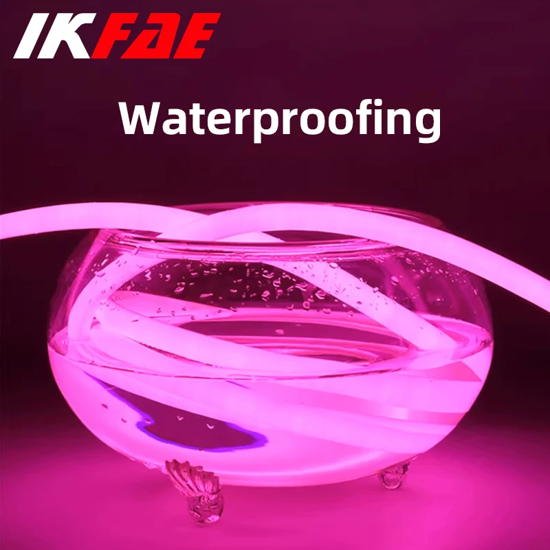 IKFAE-LED Flexible Neon Kit Strip Light, Low Voltage, Silicone Strip, Outdoor Lighting, Modeling Ambient Light, 12V