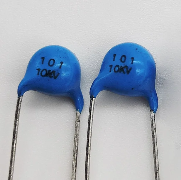 100PCS High frequency blue ceramic chip capacitor 10KV 101K 100pF  high-voltage power supply ceramic dielectric capacitor