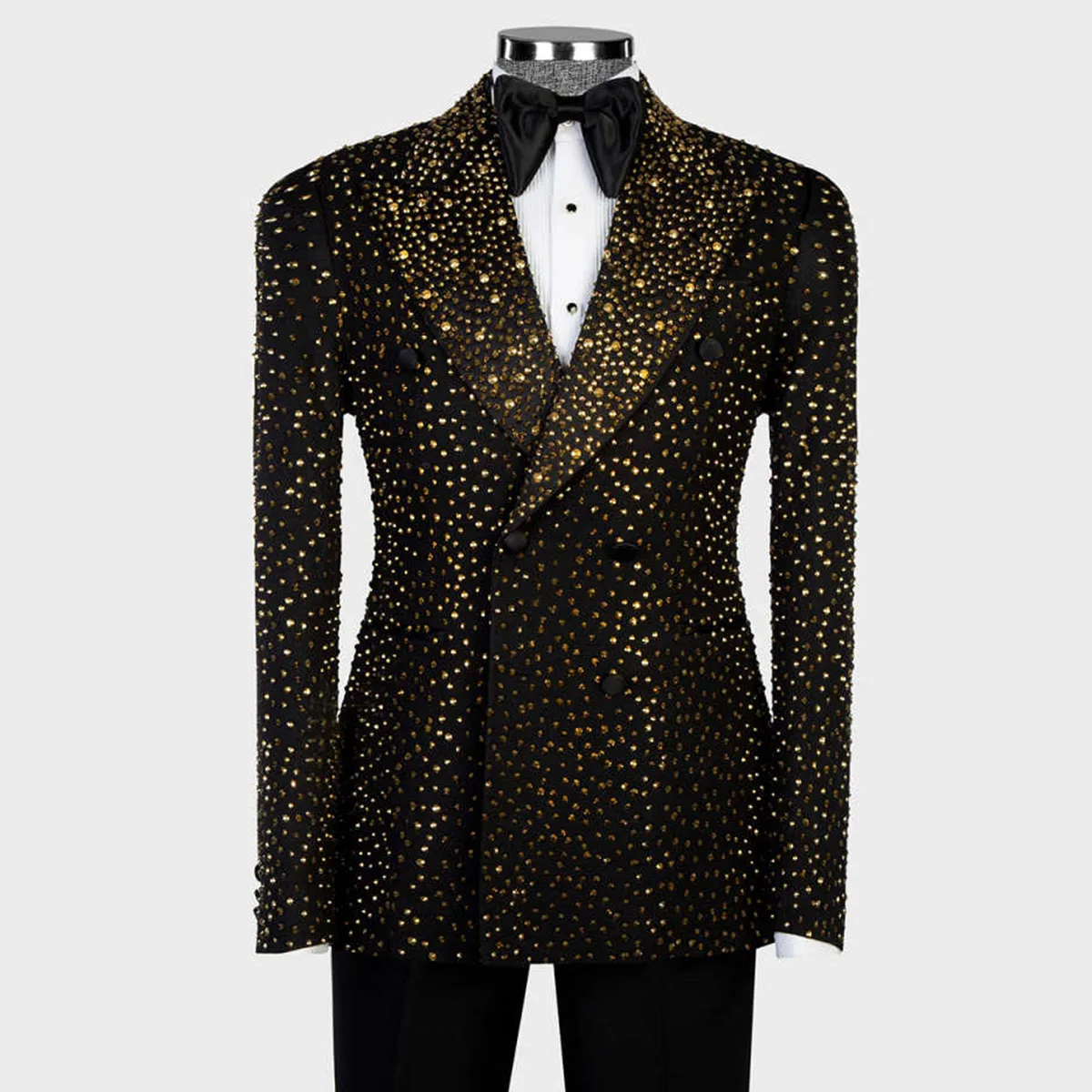Costume de smoking de luxe pour homme, orné de perles et de diamants, 1 pièce, formel, pour mariage,
