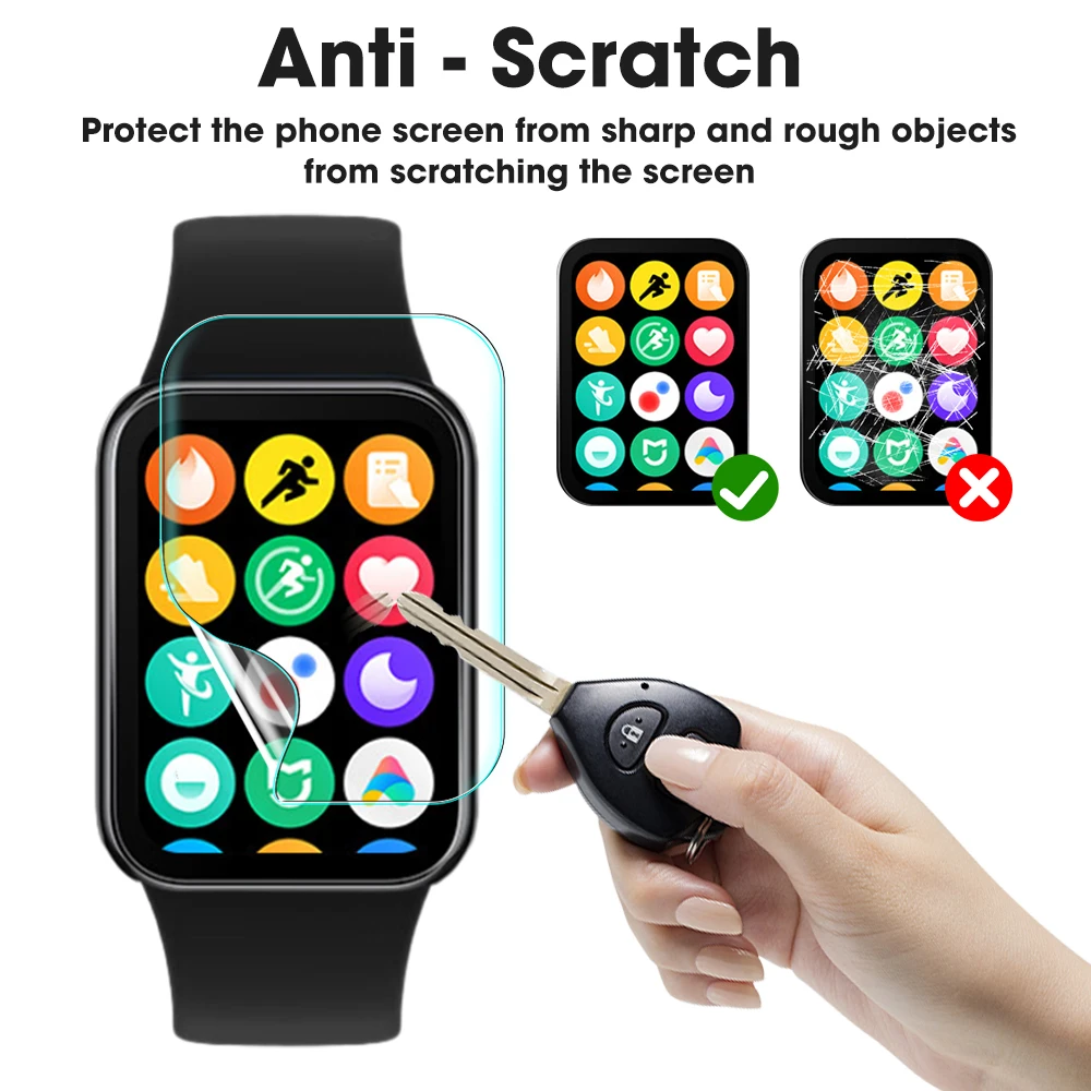 Full Coverage Screen Protectors For Xiaomi Band 8 Active Smartwatch Clear Anti-scratch Hydrogel Films For Miband 8 Active