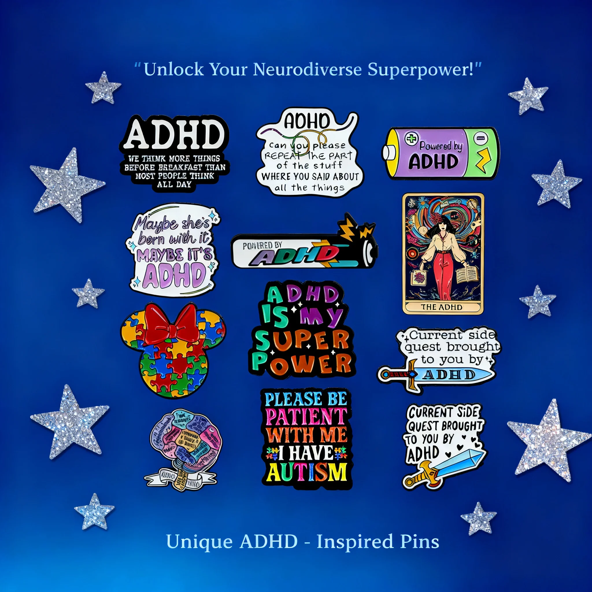 Autism ADHD Puzzle Brooch Pin Badge Clothing Backpack Accessories Apparel Metal Lapel Pin Enamel Decoration