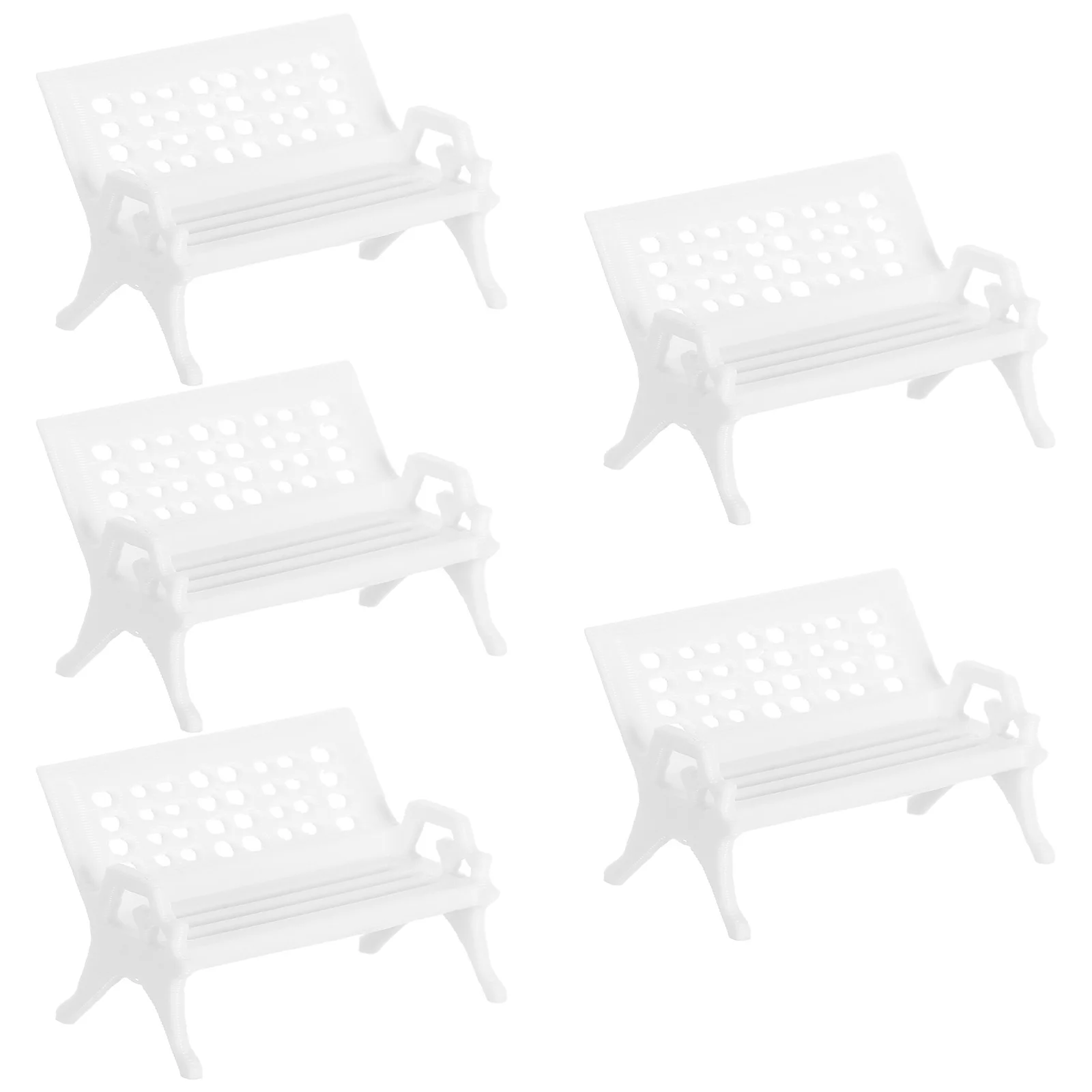 Sillas para casa de muñecas, muebles en miniatura de plástico, diseño realista, decoración de escritorio, silla pequeña, escena artesanal, 5 uds.