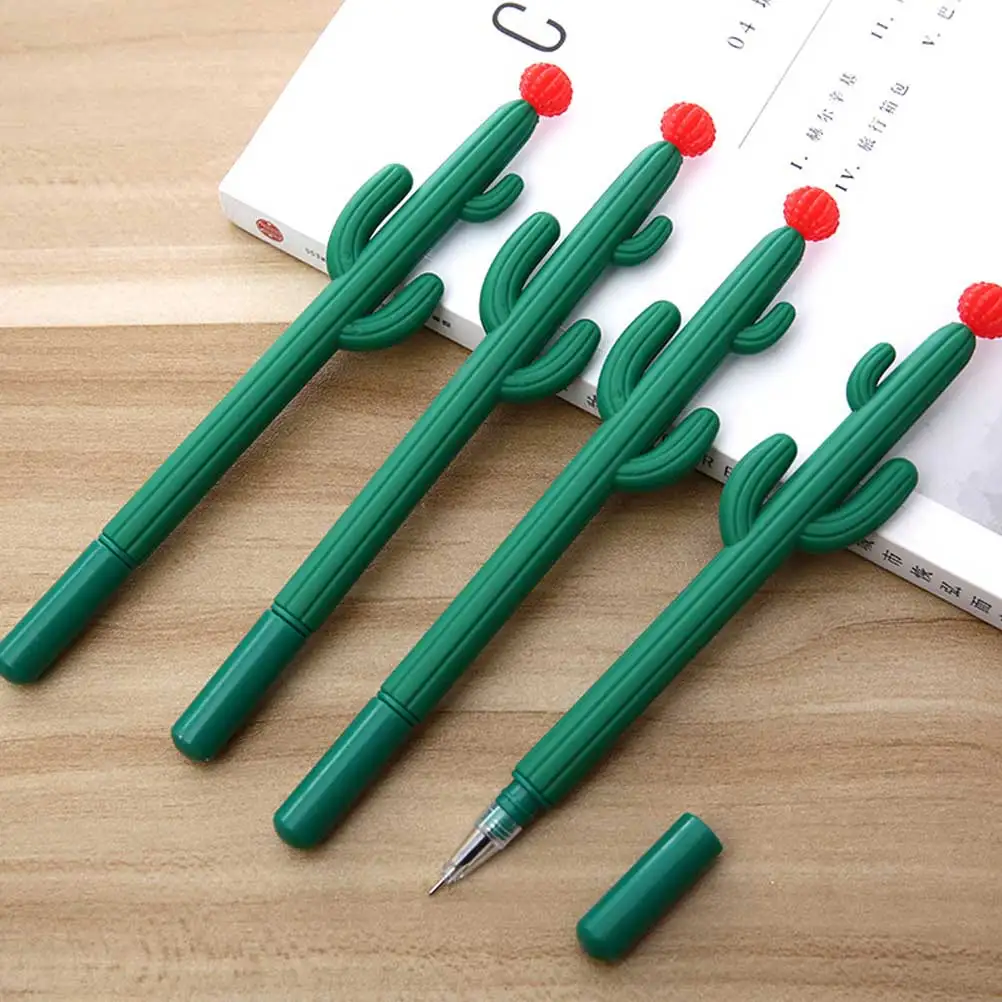

10pcs Cactus Ballpoint Pen Plant Design Kids Student Writing Pens Plastic Stationery Supplies Drawing Signing