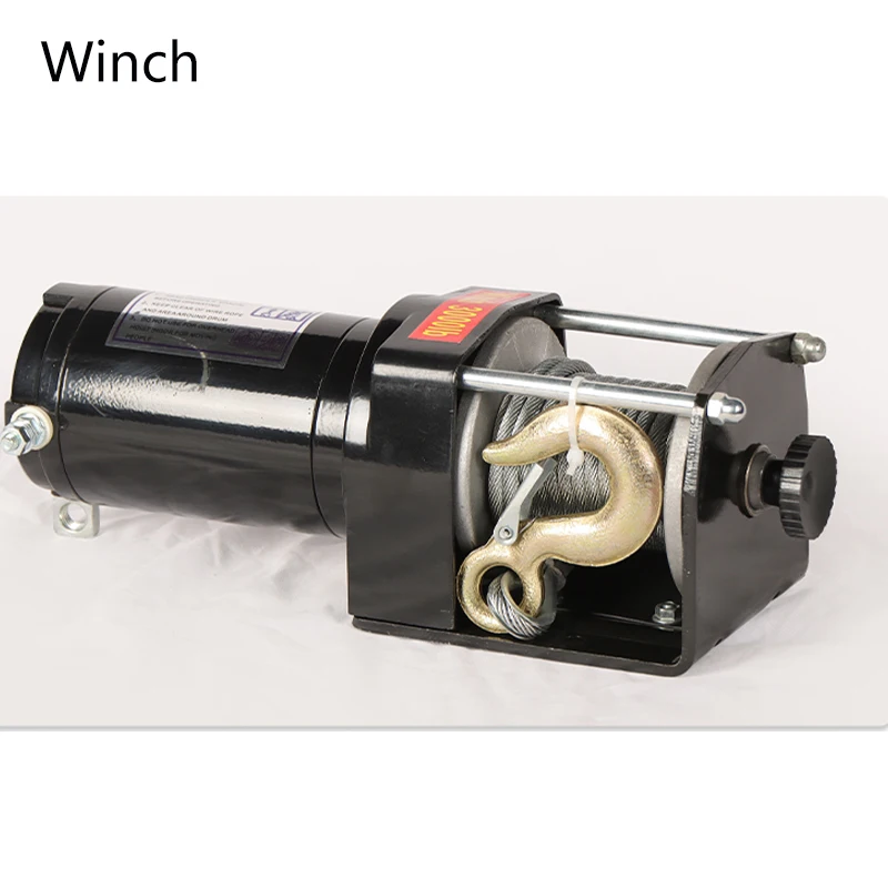 12V/24V Wireless Remote Control Synthetic Rope Winches 4500LBS Electric Recovery Winch ATV