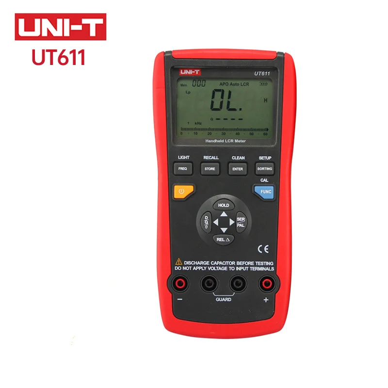 UNI-T UT611 LCR Meter Automatic Inductance Resistance LCD Backlight Display 1000 Sets Data Storage 10mF Capacitance Meter