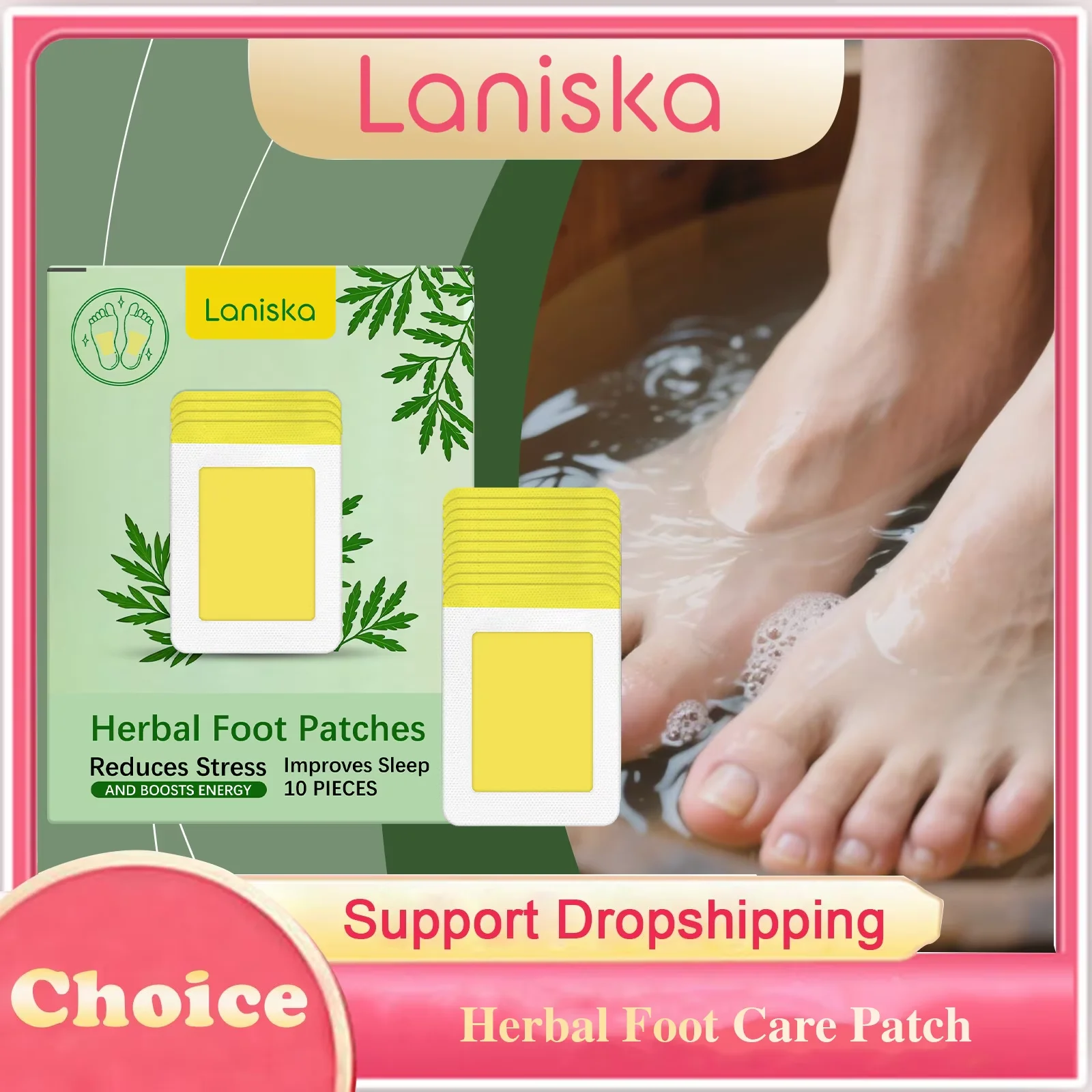 

Laniska Natural Herbal Foot Patch Gentle Cleansing Relax Relieve Stress Fatigue Deep Sleep Enhance Foot Comfort Detox Foot Patch