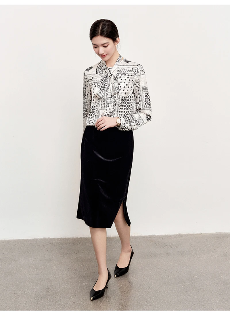 Gonna da donna in velluto di seta di fascia alta, semplice, elegante e nobile, abbigliamento da donna di lusso leggero casual da lavoro all'aperto, morbido e leggero