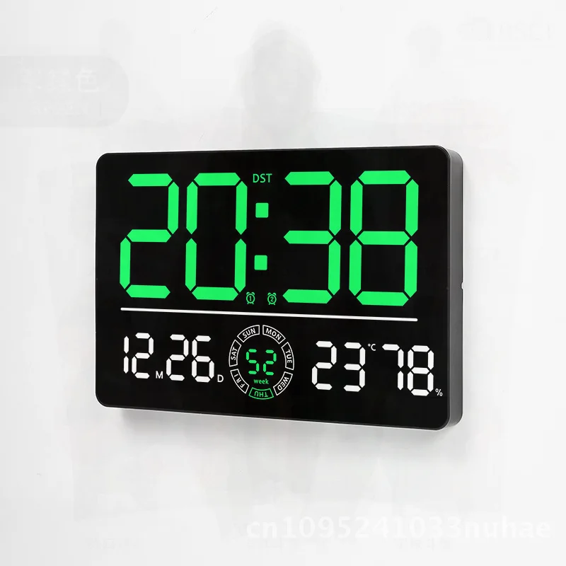 

Modern LED Digital Wall Clock Bluetooth Sync Automatic Time Display Thermometer Perpetual Calendar Alarm Electronic Living Room