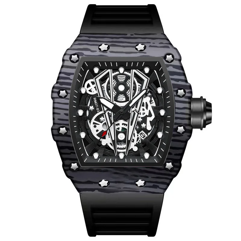 

BINBOND2026 New B8577 Fashion Men's Quartz Watch Red Wine Barrel Waterproof Night Light Luxury Business Men's Watch