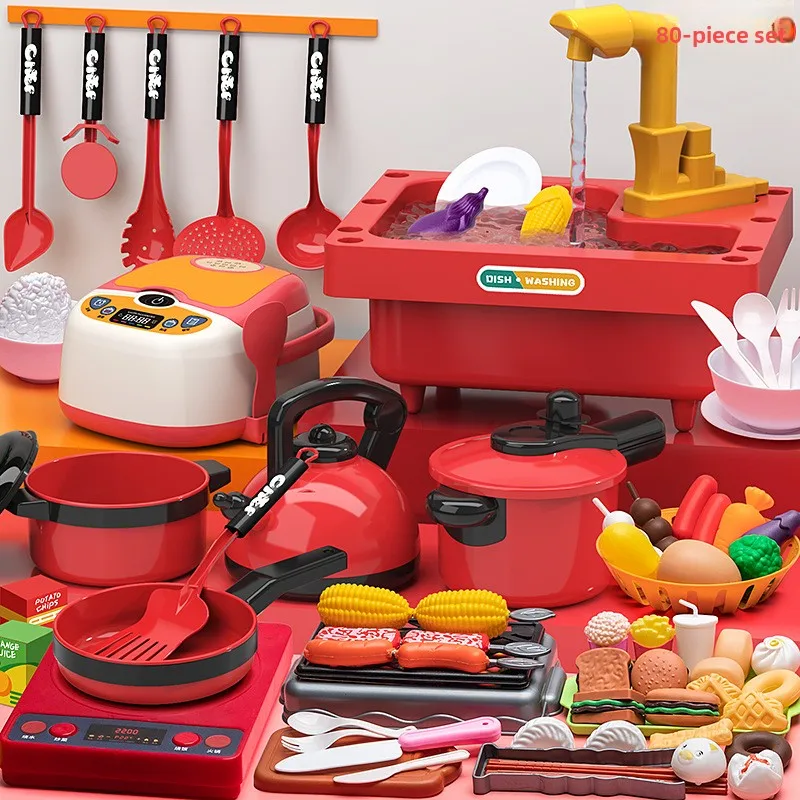 Kinderspeelhuis speelgoedsimulatie keukenset interesse teelt jongens en meisjes koken