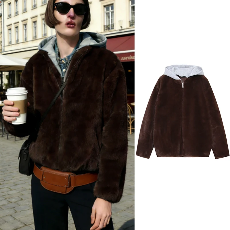 

Новые женские зимние меховые куртки, пальто, модные свободные теплые элегантные женские куртки с капюшоном, шикарные молодежные туристические праздничные уличные пальто