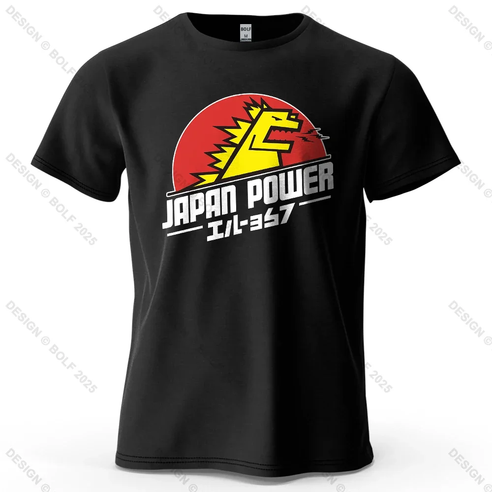 Camiseta Masculina Estampada Japan Power Dynamic 100% Algodão Oversized com Gráficos de Cultura Automotiva para Mulheres, Blusas Casuais Streetwear