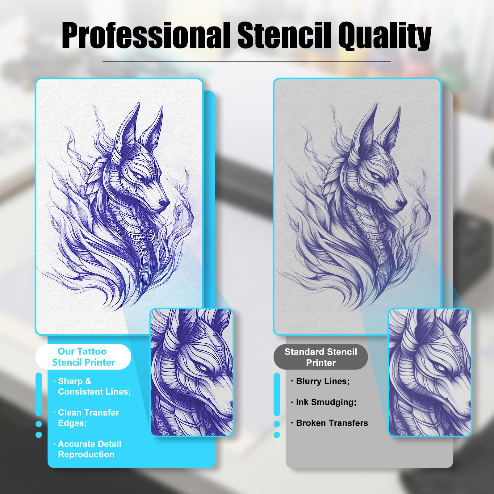 Ambition G2 HD Wireless Inkless Transfer Machine Battery Portable Thermal Tattoo Printer 1500mAh Printer Bluetooth USB Phone PC - view 6