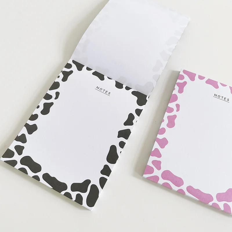 1Pc 50 Sheets Ins Pink Milk Pattern Memo Pad Student Mini Notepad Message Paper School Stationery Planner Supplies Stationery