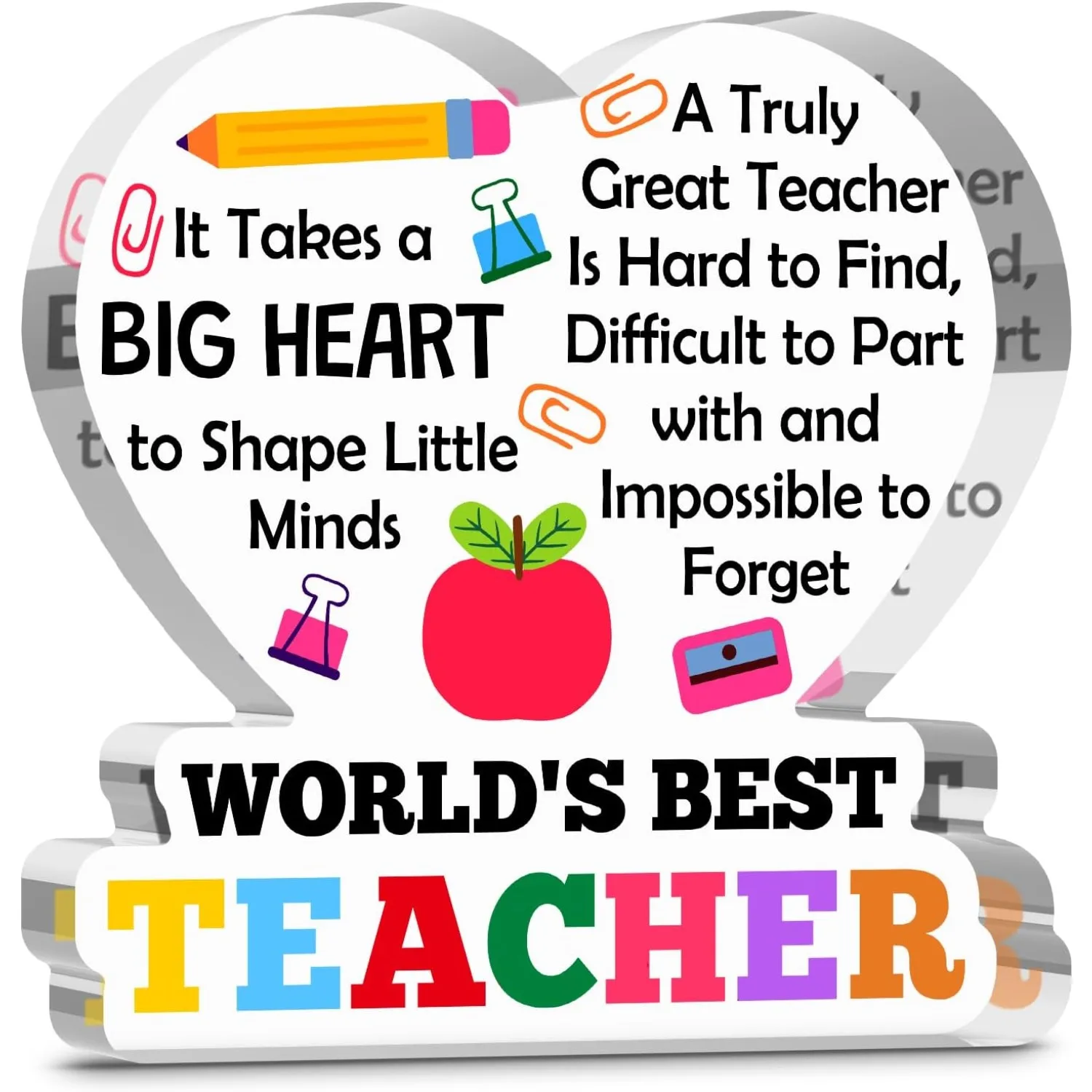 Teacher Appreciation Gifts Teacher Desk Decor Gift Acrylic Plaque Valentines Day Christmas Graduation Gifts for Teachers Unique